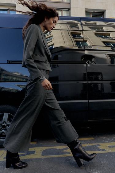 PANTALON JUPE-CULOTTE À CEINTURE ET RAYURES TENNIS - rayures de Zara - Image 2