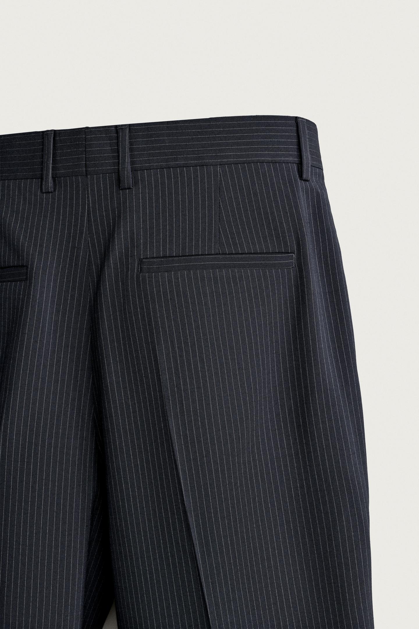 Мужские брюки Zara Pinstripe Suit, цвет: Тёмно-синий — фото 9