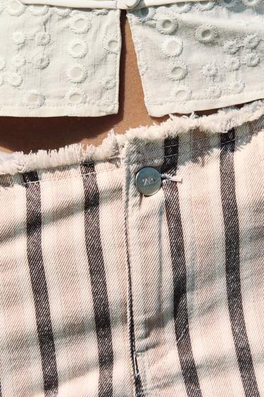 SHORT Z1975 EN DENIM EFFILOCHÉ À RAYURES - Multicolore de Zara - Image 1