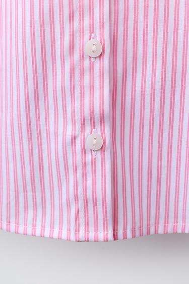 CHEMISE DOUBLE COL À RAYURES - Rose moyen de Zara - Image 3