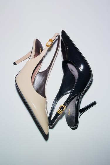 Zaras HÖGKLACKADE SKOR MED ÖPPEN HÄL - Taupe