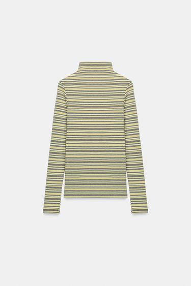 STRIPED HIGH NECK T-SHIRT - Stripes by Zara