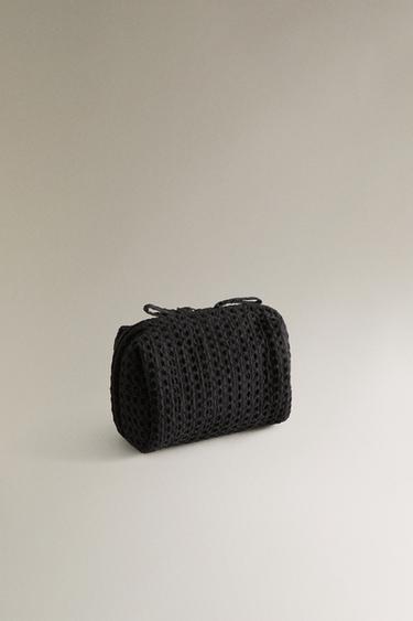WAFFLE-KNIT FABRIC WASH BAG - Black by Zara - Image 1