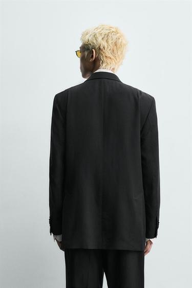 VESTE DE COSTUME RELAXED FIT VISCOSE ET LIN - Noir de Zara - Image 2