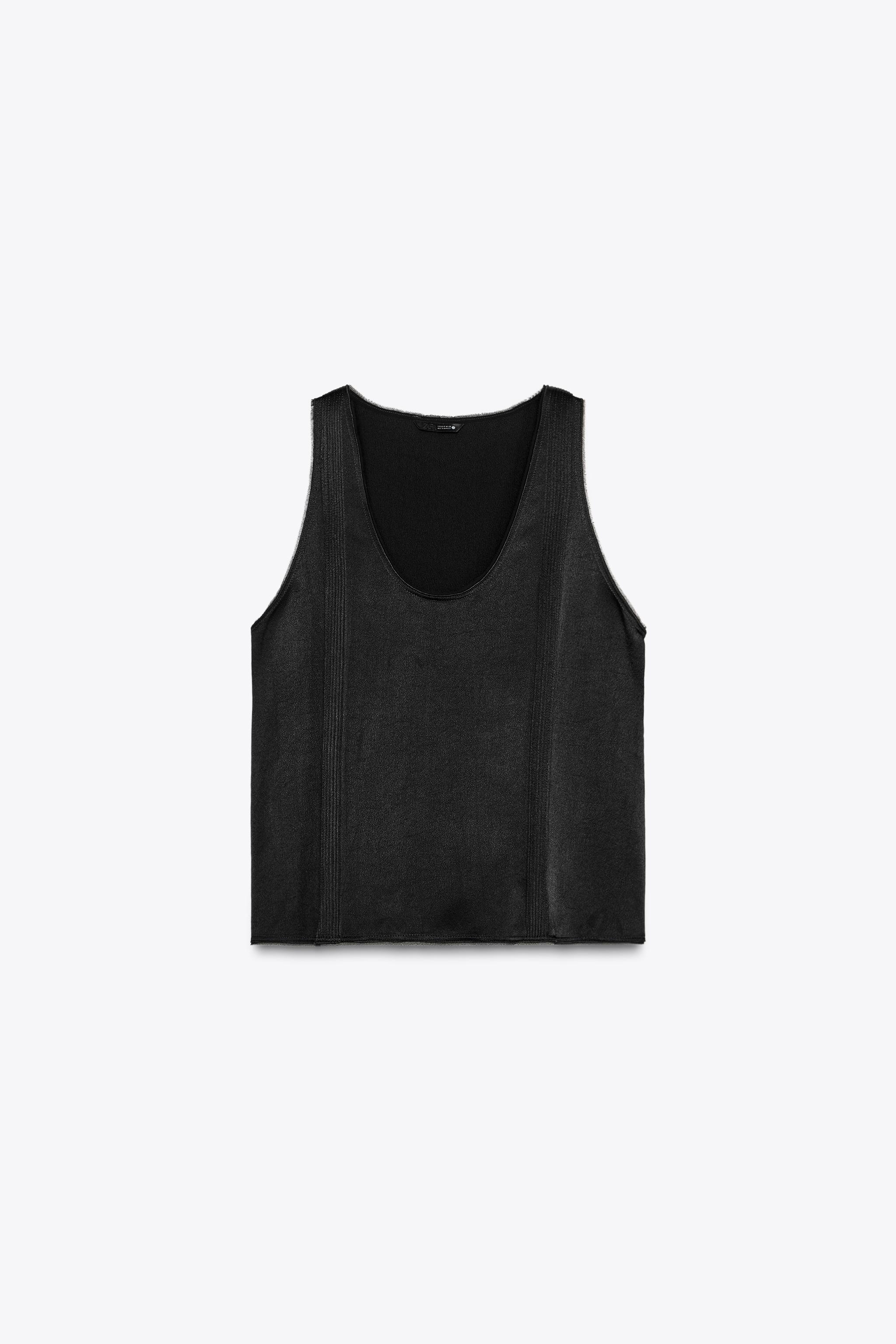 ZW COLLECTION GATHERED SLEEVELESS TOP - Black | ZARA United