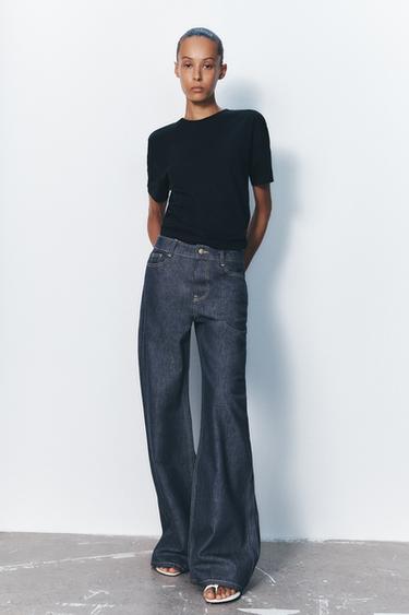 Zara Z1975 HIGH RISE WIDE LEG JEANS - Blue