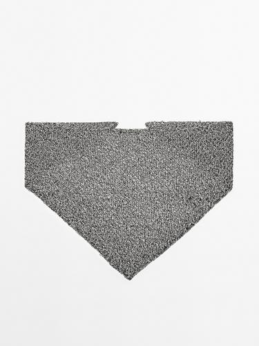 Zara Cotton blend knitted bandana - White / Navy