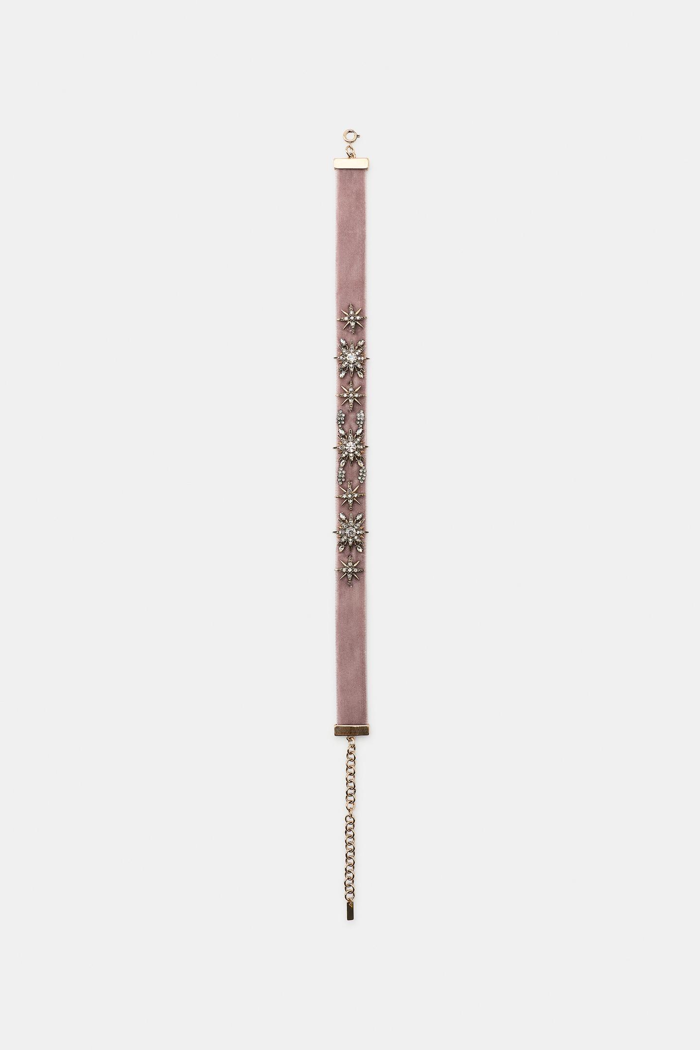Женское колье Zara Velvet Star Shiny, цвет: Жемчужный серый — фото 2