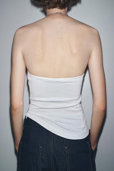 ASYMMETRIC BANDEAU TOP - White by Zara - Image 2