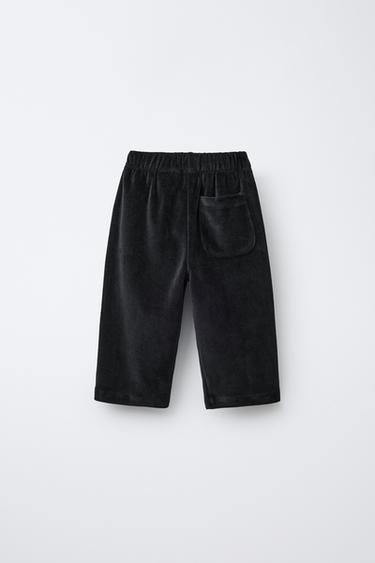 PANTALON BAGGY EN VELOURS - Noir de Zara - Image 1