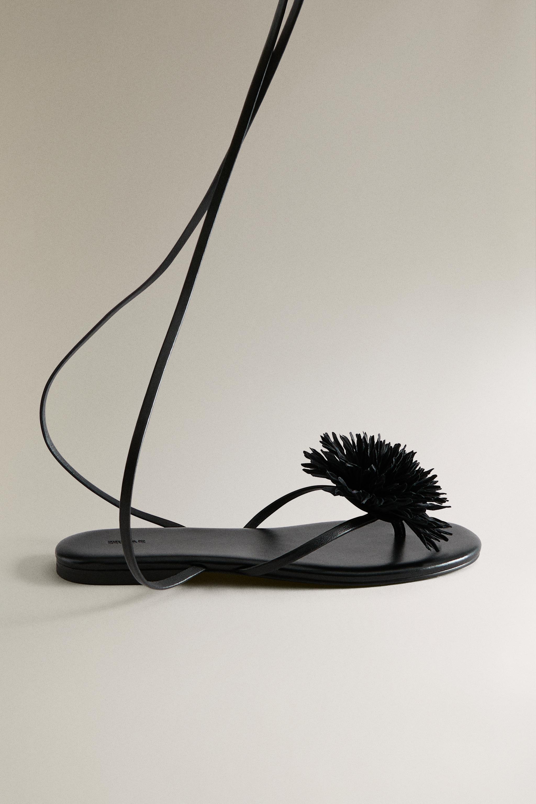SANDALES CUIR FLEUR