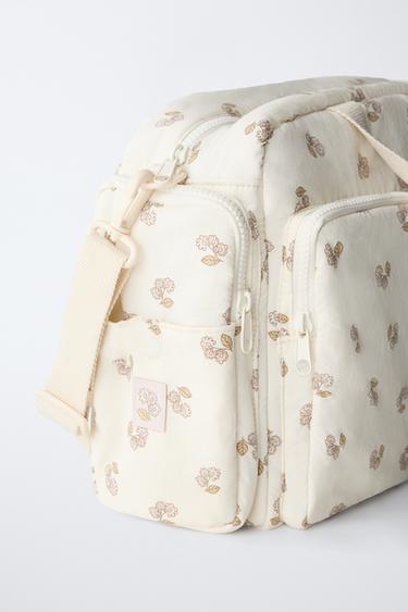 BOLSA DE MATERNIDADE COM FLORES - Branco-cru da Zara