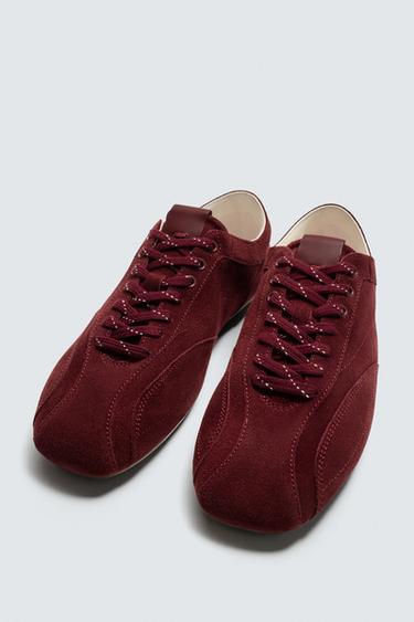 CHAUSSURES EN CUIR À SEMELLE ULTRAFINE - Bordeaux de Zara - Image 4