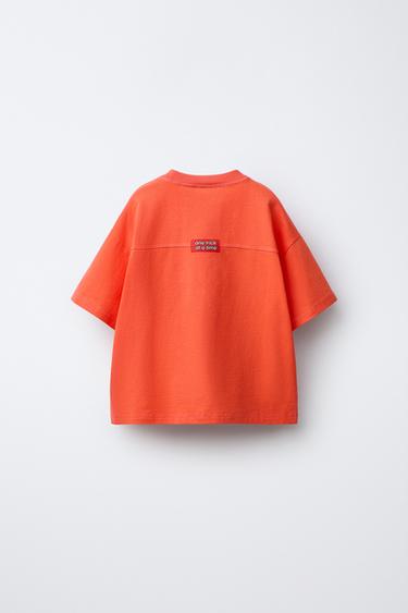 BEAR PRINT T-SHIRT - Orange by Zara - Image 1