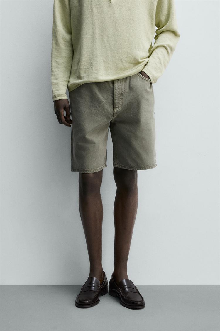ZARA REGULAR FIT DENIM BERMUDA SHORTS