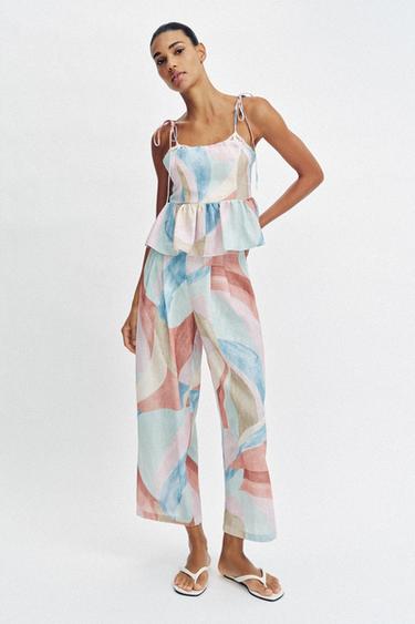 TOP ESTAMPADO TIRANTES - Multicolor de Zara