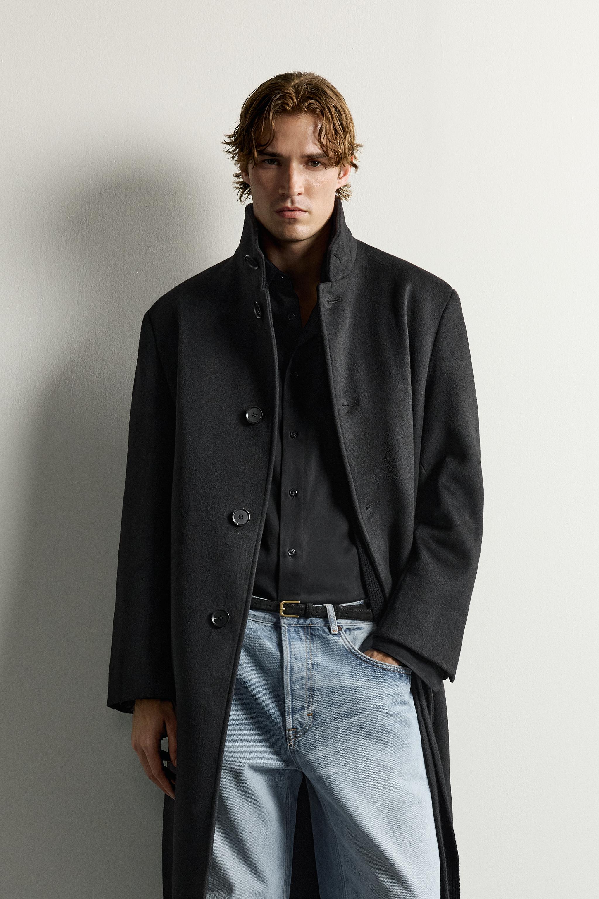 RELAXED-FIT HIGH-COLLAR COAT