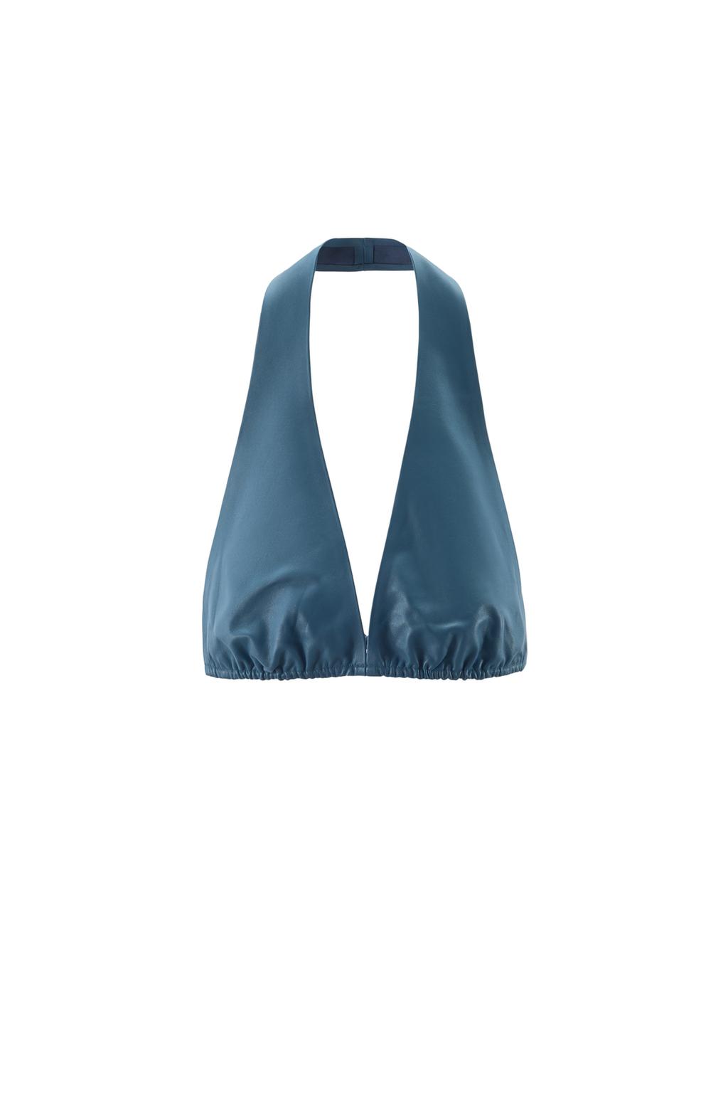 100% LEATHER HALTER BRA TOP - image 3