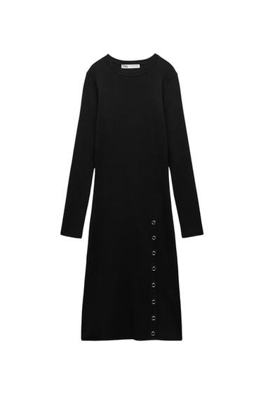BUTTONED KNIT DRESS