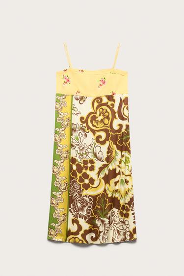 LIMITED EDITION PRINTED COMBINED MIDI DRESS - Printed by Zara