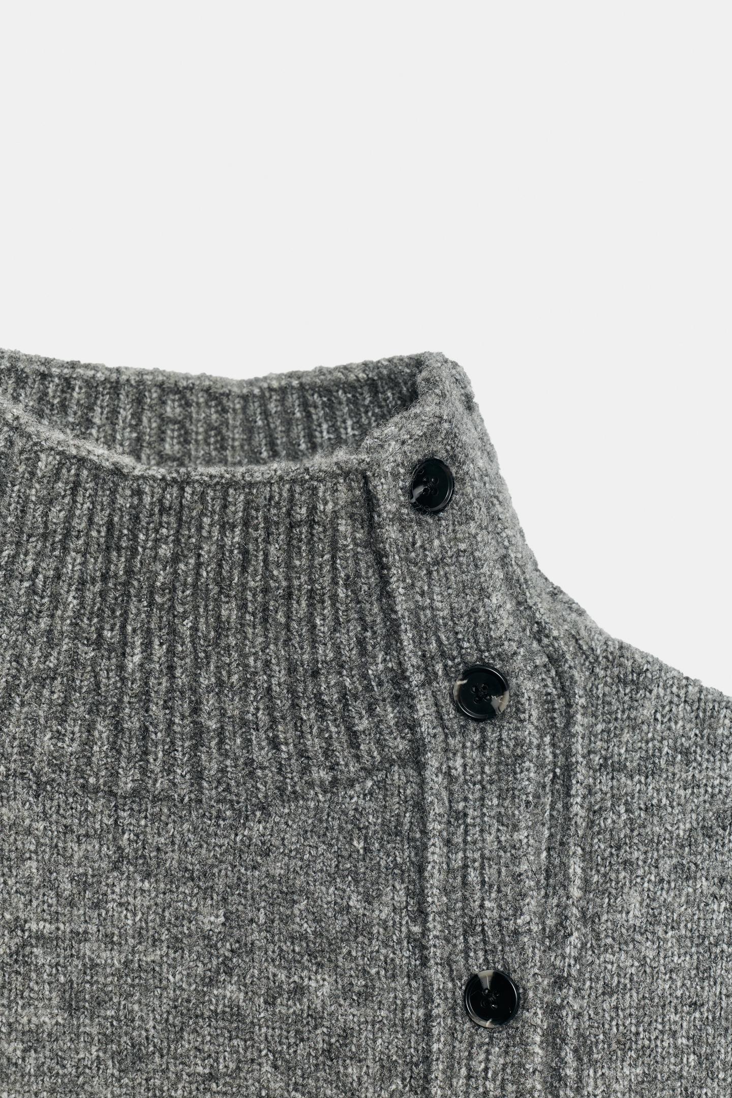 Женский жилет Zara High Neck Knit, цвет: Серый — фото 9