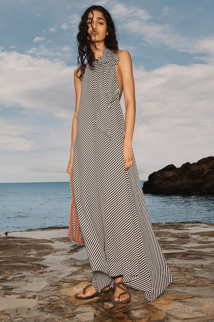 Dress Vestido Preto E Branco Zara VESTIDO MIDI DE BOLINHAS ZW