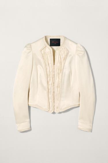 Zara LINEN CORSET JACKET KATE MOSS X ZARA - White / Pink