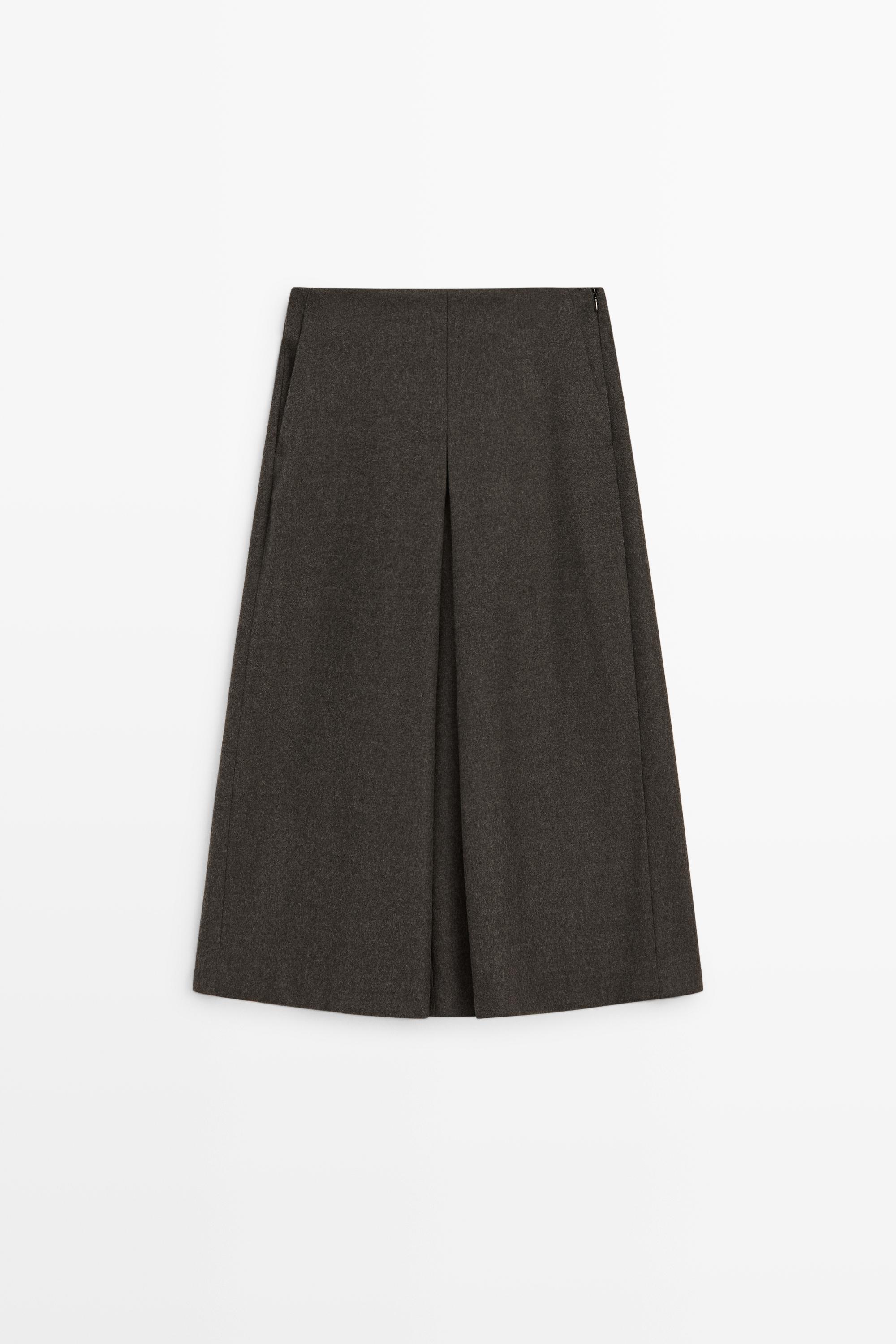 Wool blend skort