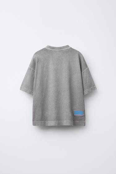 ENSEMBLE TEINT EN PIÈCE T-SHIRT ET BERMUDA IMPRIMÉ - Gris anthracite de Zara - Image 1