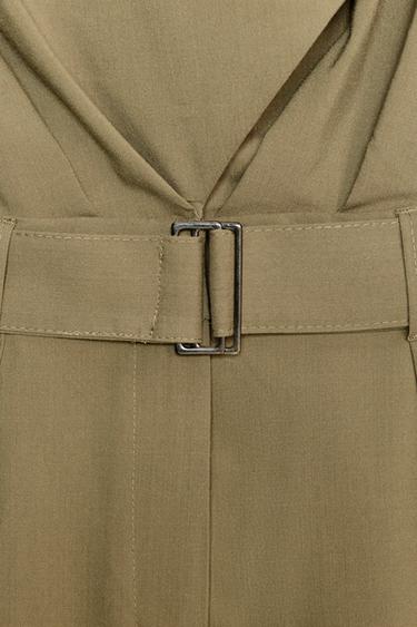 SHOULDER PAD PLAYSUIT WITH BELT - Light khaki by Zara - Image 7