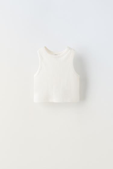 Zara RIB T-SHIRT - Oyster-white - Image 0