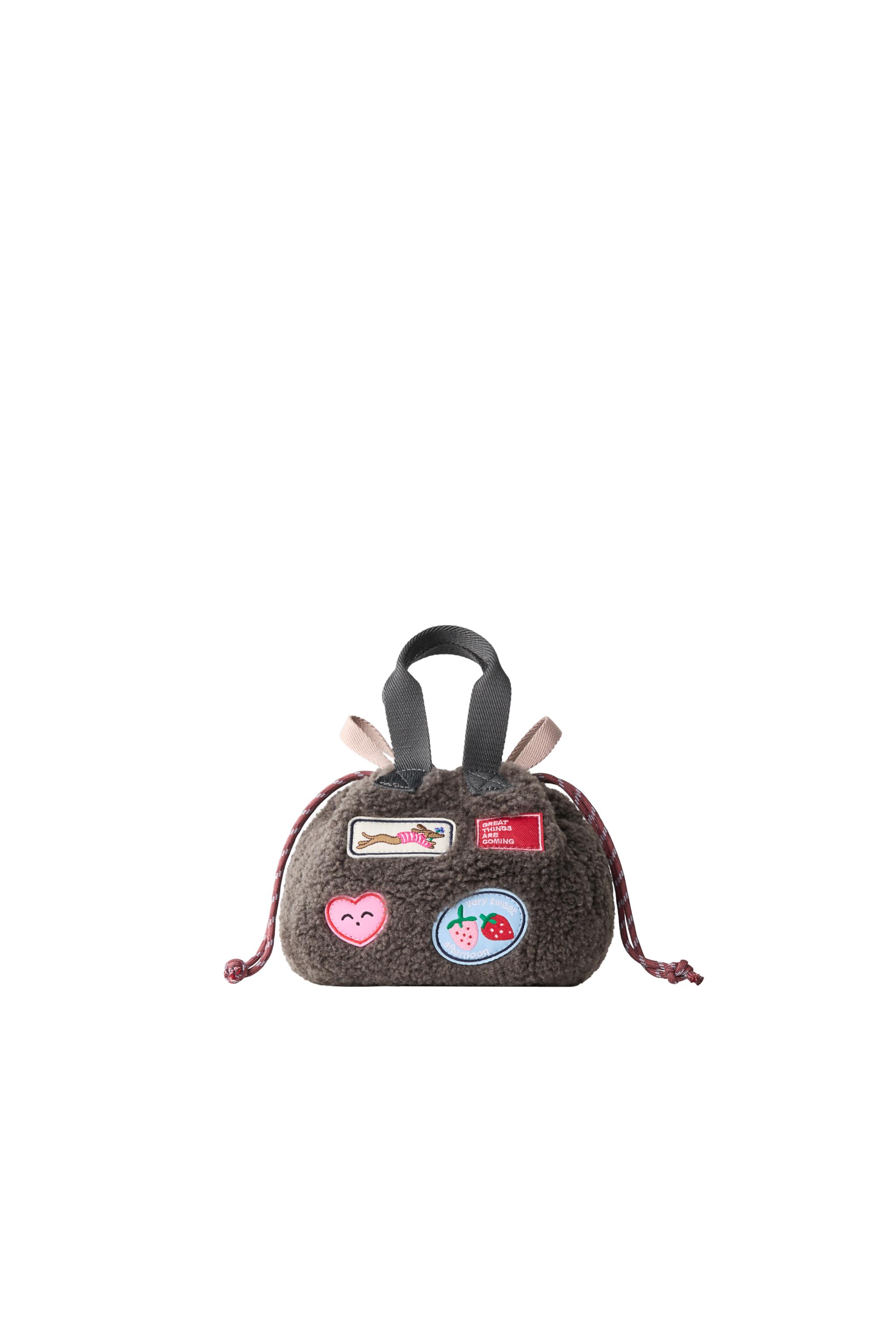 SHEARLING-EFFECT PATCH BAG - Gray | ZARA United States