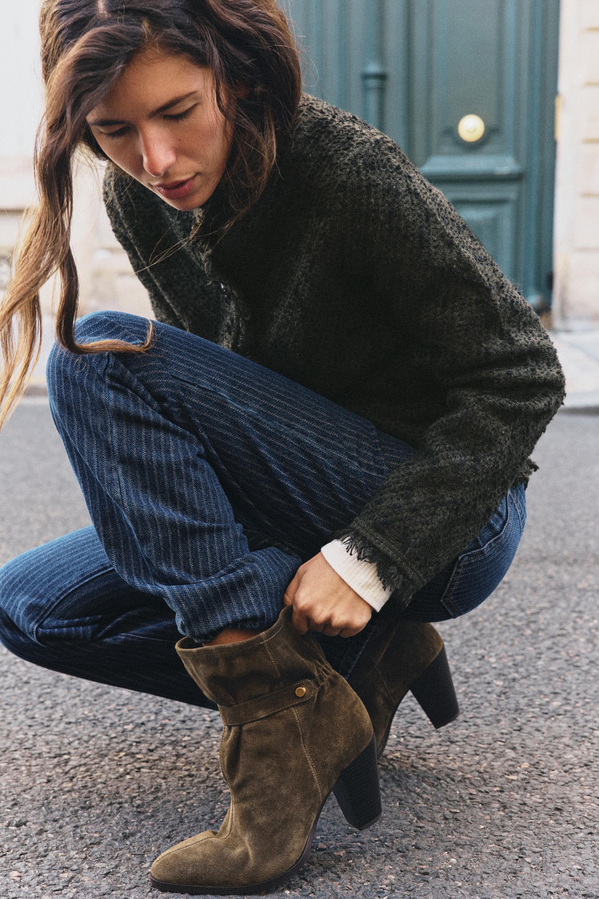 Suede Slouchy Ankle Boots by Zara