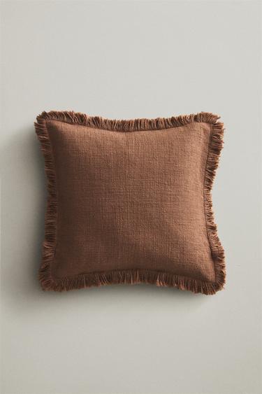 Zara FRINGED THROW PILLOW COVER - 772
