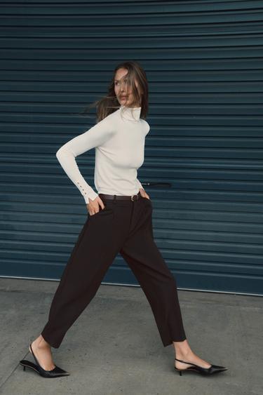 BASIC PLAIN KNIT JUMPER - Ecru by Zara