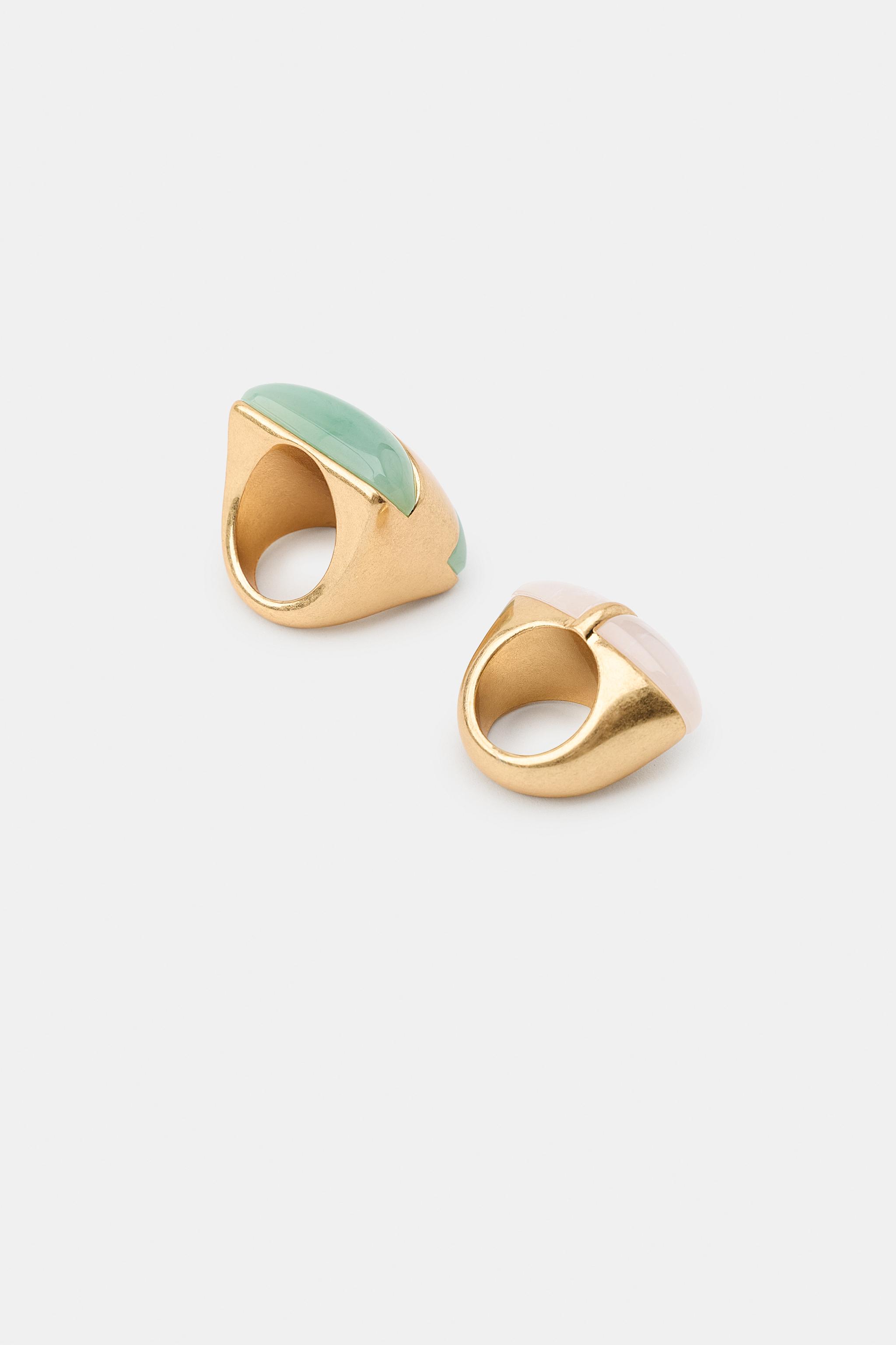 2-PACK OF RESIN STONE RINGS