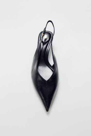 KITTEN-HEEL SLINGBACK SHOES - Black by Zara