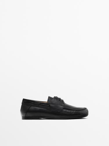 Zara Leather deck shoes - Black