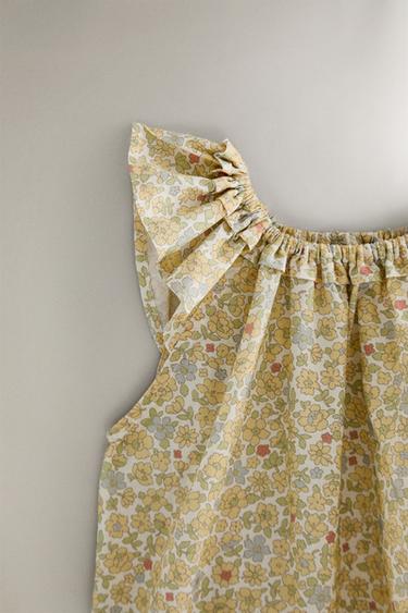 ROBE ENFANT FLEURS - Jaune de Zara - Image 2