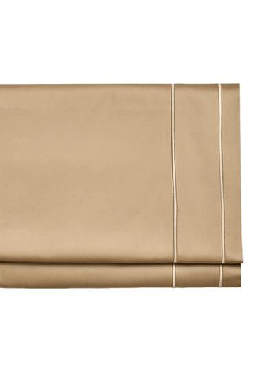 Zara SATEEN FLAT SHEET WITH DOUBLE TRIM - Beige