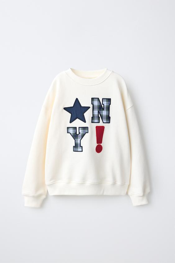 NY PATCH SWEATSHIRT - Ecru by Zara - Image 0