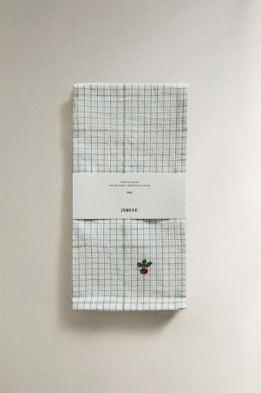 STRIPED TEA TOWEL PACK (PACK OF 2) - GREENISH by Zara - Image 3
