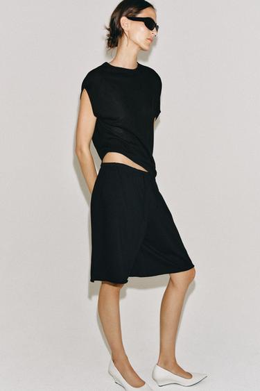 ASYMMETRIC KNIT JUMPER - Black by Zara