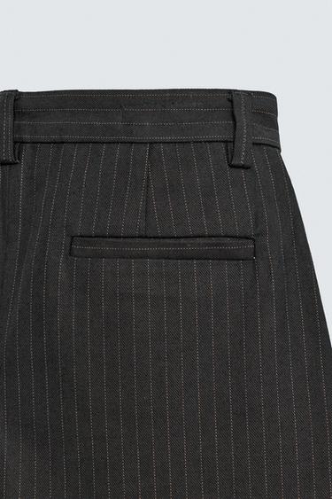STRIPED TEXTURED CHINO TROUSERS - Blue by Zara - Image 9
