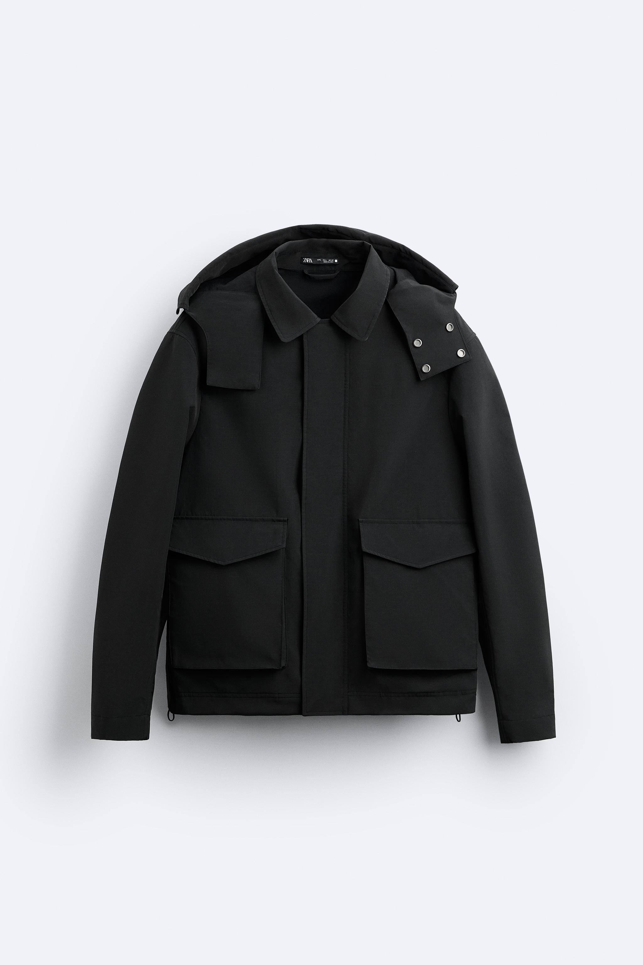 HOODED TECHNICAL JACKET - Black | ZARA United States