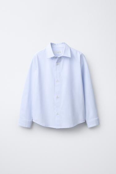 PLAIN COTTON SHIRT - Sky blue by Zara