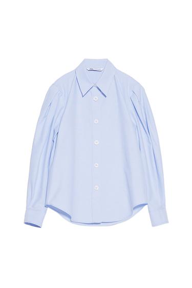 SHIRT WITH PLEATED SLEEVES