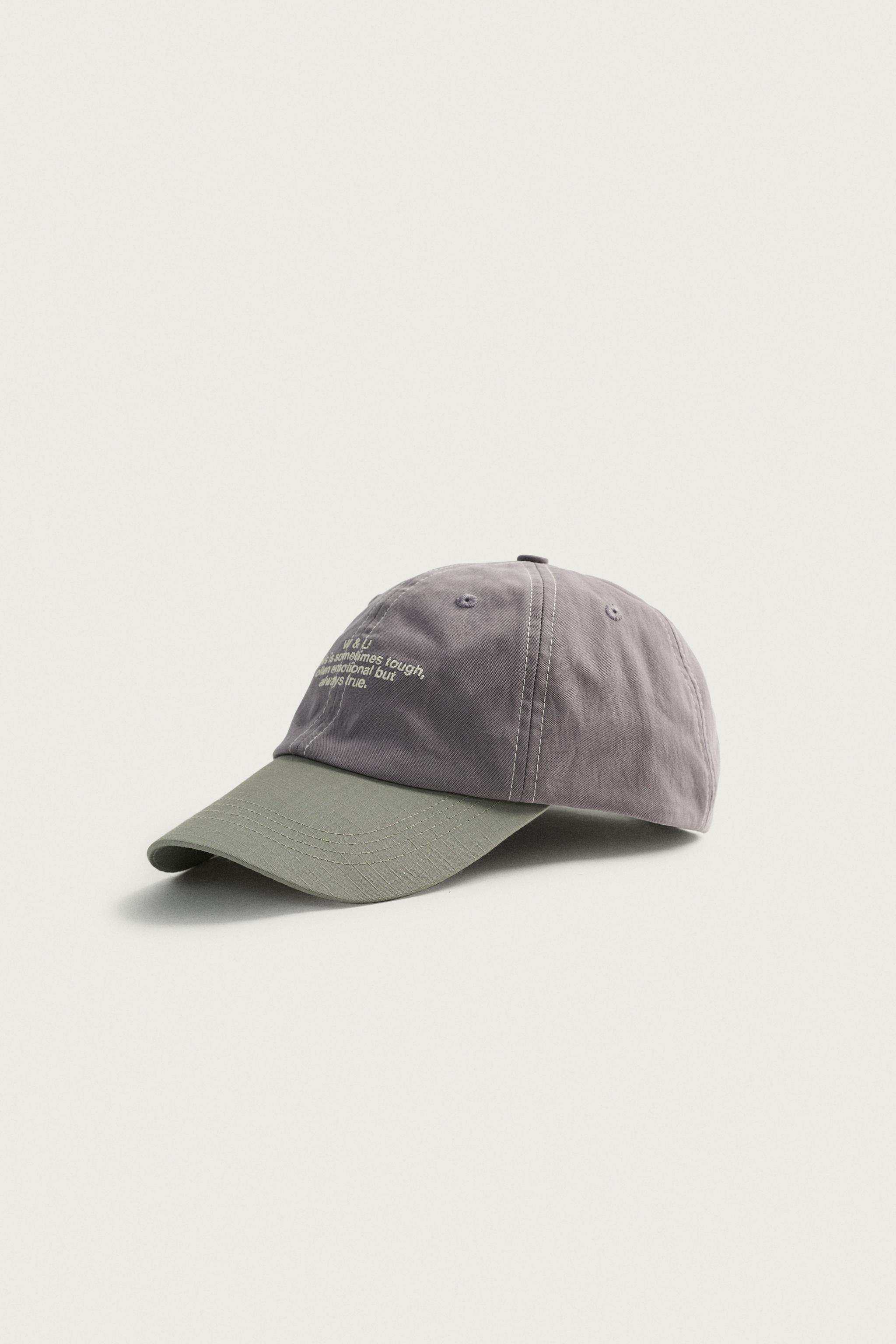CONTRAST EMBROIDERED TEXT CAP — Lavender