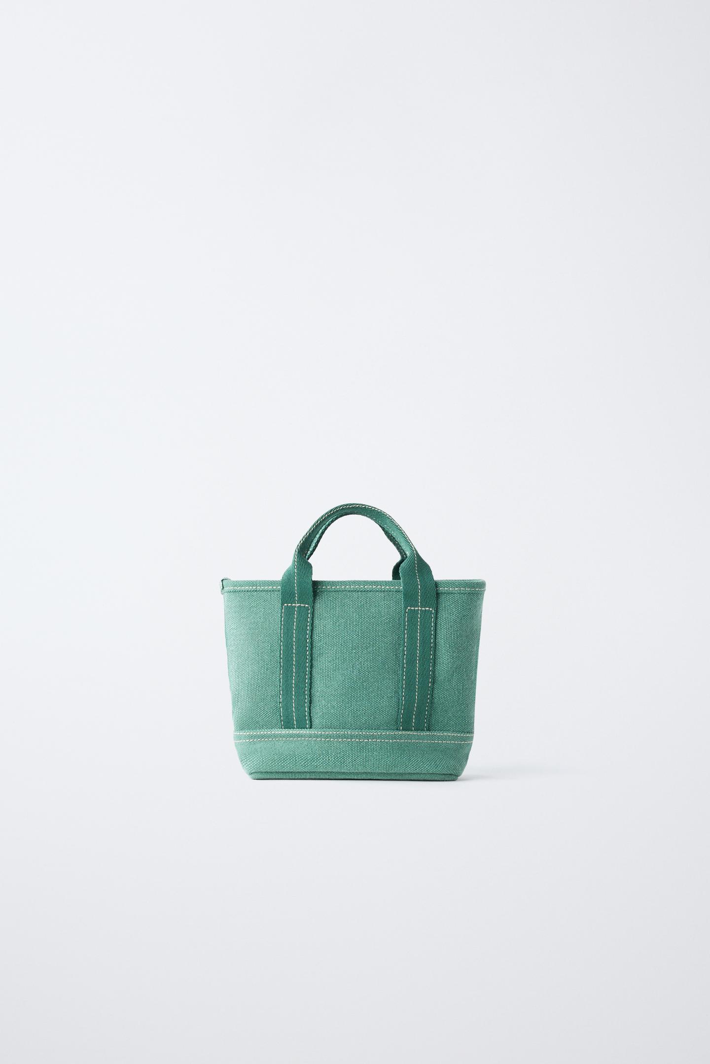 Детская сумка Zara Mini Shopper, цвет: Зелёный — фото 5
