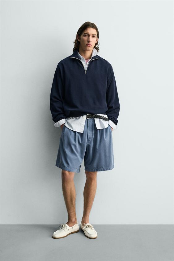 PIQUÉ QUARTER-ZIP SWEATSHIRT from Zara - $59.90